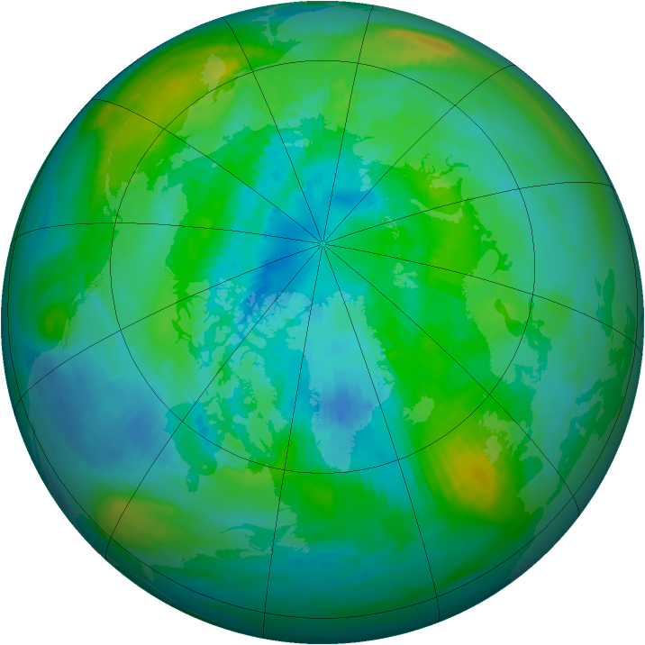Arctic ozone map for 25 September 1982